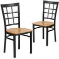 thumbnail image 1 of Flash Furniture 2pk HERCULES Series Black Window Back Metal Restaurant Chair, Wood Seat, Multiple Colors, 1 of 8
