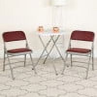 Flash Furniture 2 Pack HERCULES Series Curved Triple Braced & Double Hinged Burgundy Patterned Fabric Metal Folding Chair