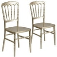 thumbnail image 1 of Flash Furniture 2 Pack HERCULES Series Gold Resin Stacking Napoleon Chair, 1 of 9