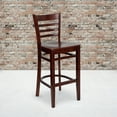 thumbnail image 1 of Flash Furniture 2 Pack HERCULES Series Ladder Back Mahogany Wood Restaurant Barstool, 1 of 7