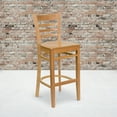 thumbnail image 1 of Flash Furniture 2 Pack HERCULES Series Ladder Back Natural Wood Restaurant Barstool, 1 of 7
