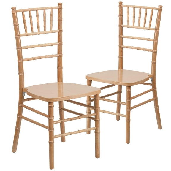 Flash Furniture 2 Pack HERCULES Series Natural Wood Chiavari Chair