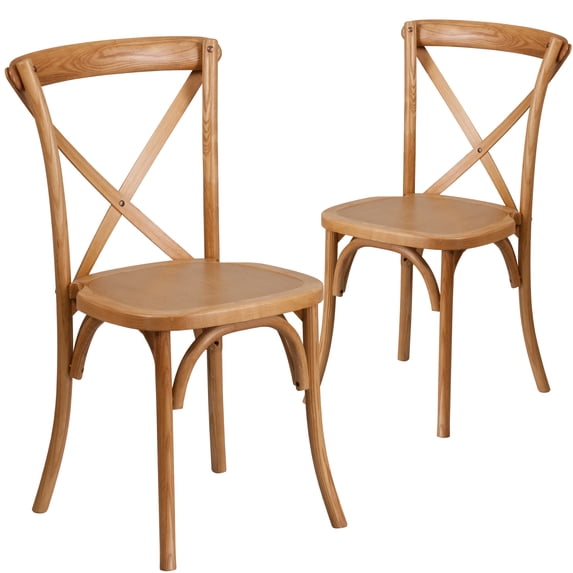 Flash Furniture 2 Pack HERCULES Series Oak Cross Back Chair
