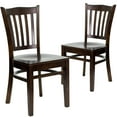 thumbnail image 1 of Flash Furniture 2 Pack HERCULES Series Vertical Slat Back Walnut Wood Restaurant Chair, 1 of 8