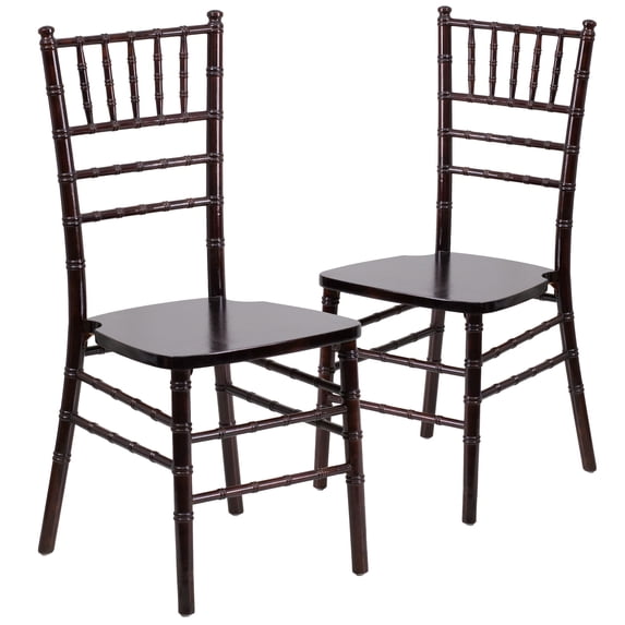 Flash Furniture 2 Pack HERCULES Series Walnut Wood Chiavari Chair
