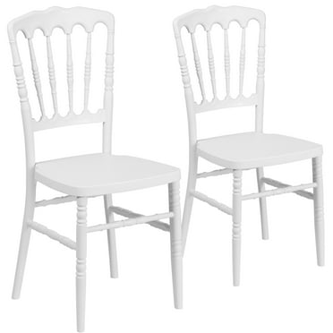 Flash Furniture 2 Pack HERCULES Series White Resin Stacking Napoleon Chair