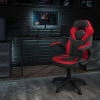 Flash Furniture 2 Piece Leather Built-In Lumbar Support Gaming Desk and Chair Set Black