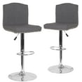 thumbnail image 1 of Flash Furniture 2 Pk. Bellagio Contemporary Adjustable Height Barstool with Accent Nail Trim in Dark Gray Fabric, 1 of 8