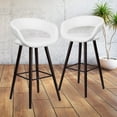 thumbnail image 1 of Flash Furniture 2 Pk. Brynn Series 29'' High Contemporary Cappuccino Wood Barstool in White Vinyl, 1 of 14