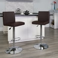 thumbnail image 1 of Flash Furniture 2 Pk. Contemporary Brown Vinyl Adjustable Height Barstool with Panel Back and Chrome Base, 1 of 8