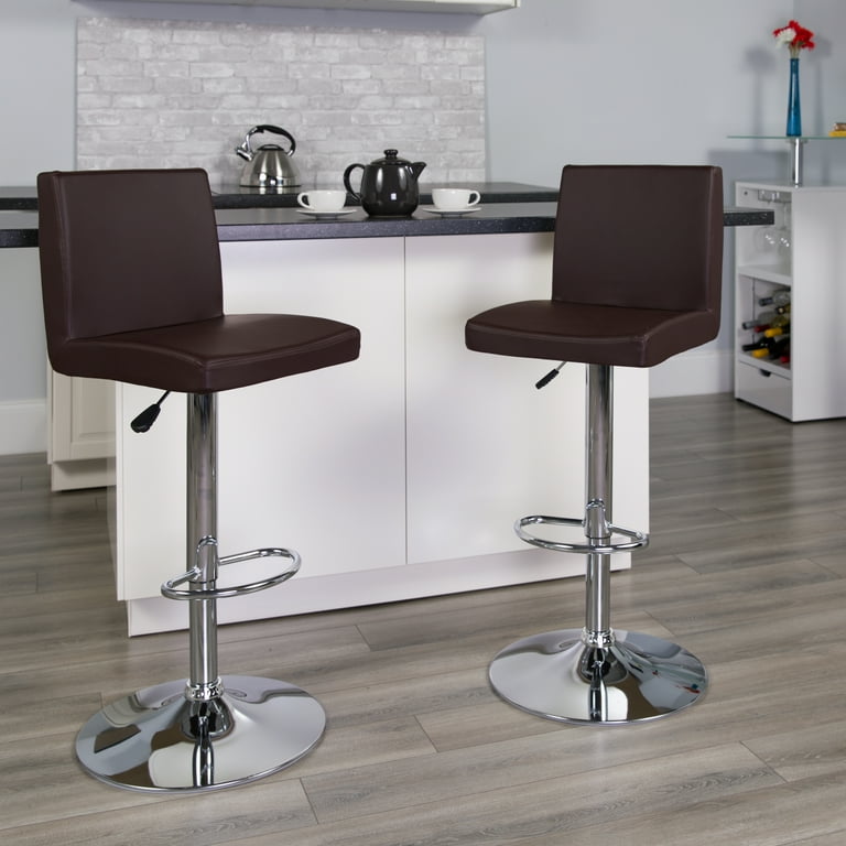 Flash furniture contemporary vinyl adjustable height barstool with chrome base hotsell