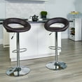 thumbnail image 1 of Flash Furniture 2 Pk. Contemporary Brown Vinyl Rounded Orbit-Style Back Adjustable Height Barstool with Chrome Base, 1 of 9