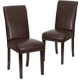 thumbnail image 1 of Flash Furniture 2 Pk. Dark Brown LeatherSoft Panel Back Parsons Chair, 1 of 7