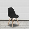 thumbnail image 1 of Flash Furniture 2 Pk. Elon Series Genoa Black Fabric Chair with Wooden Legs, 1 of 10