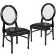 thumbnail image 1 of Flash Furniture 2 Pk. HERCULES Series 900 lb. Capacity King Louis Chair with Transparent Back, Black Vinyl Seat and Black Frame, 1 of 10