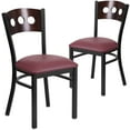 thumbnail image 1 of Flash Furniture 2 Pk. HERCULES Series Black 3 Circle Back Metal Restaurant Chair - Walnut Wood Back, Burgundy Vinyl Seat, 1 of 8