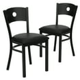 thumbnail image 1 of Flash Furniture 2 Pk. HERCULES Series Black Circle Back Metal Restaurant Chair - Black Vinyl Seat, 1 of 8