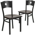 thumbnail image 1 of Flash Furniture 2 Pk. HERCULES Series Black Circle Back Metal Restaurant Chair - Walnut Wood Seat, 1 of 8