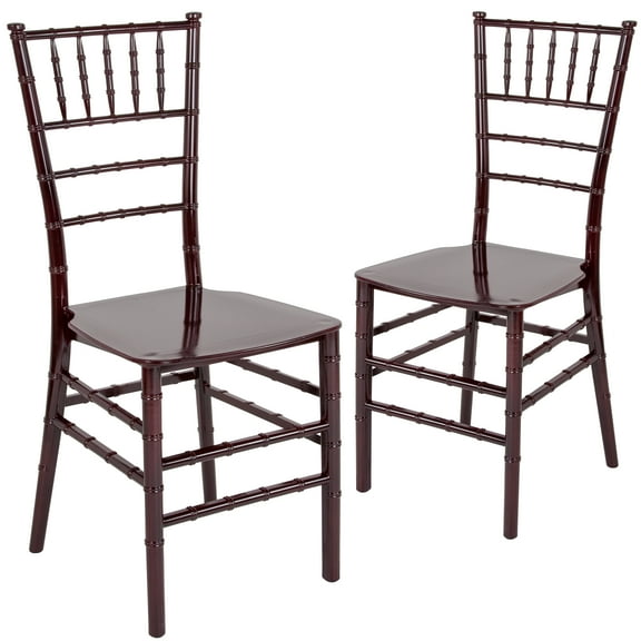 Flash Furniture 2 Pk. HERCULES Series Mahogany Resin Stacking Chiavari Chair