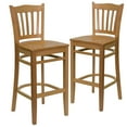 thumbnail image 1 of Flash Furniture 2 Pk. HERCULES Series Vertical Slat Back Natural Wood Restaurant Barstool, 1 of 8