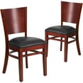 thumbnail image 1 of Flash Furniture 2 Pk. Lacey Series Solid Back Mahogany Wood Restaurant Chair - Black Vinyl Seat, 1 of 8