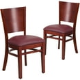 thumbnail image 1 of Flash Furniture 2-Pack Lacey Series Solid Back Mahogany Wooden Restaurant Chair, Vinyl Seat, Multiple Colors, 1 of 8