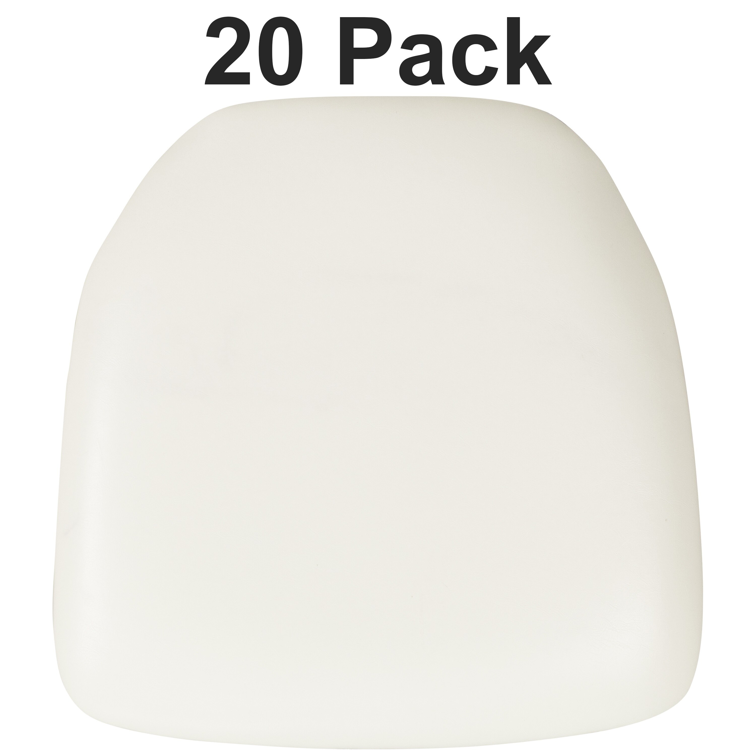 Flash Furniture 20 Pack Hard Chiavari Chair Cushion White Vinyl