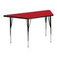 thumbnail image 1 of Flash Furniture 22.5''W x 45''L Trapezoid Red HP Laminate Activity Table - Standard Height Adjustable Legs, 1 of 5