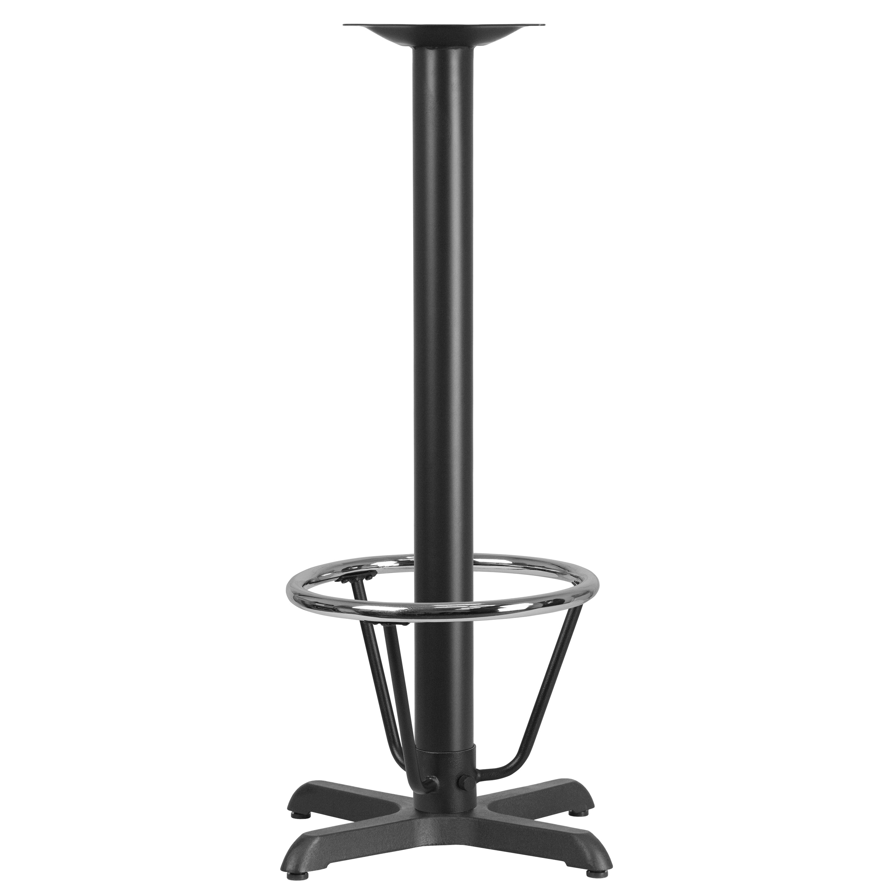 Black Cast Iron Bar Height Table Base with Foot Ring