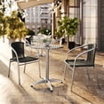 thumbnail image 1 of Flash Furniture 23.5'' Round Aluminum Indoor-Outdoor Table Set with 2 Black Rattan Chairs, 1 of 13