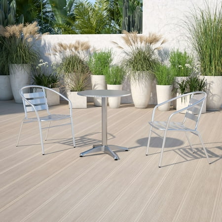 Flash Furniture 23.5" Round Aluminum Indoor-Outdoor Table with Base
