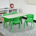 thumbnail image 1 of Flash Furniture 23.625''W x 47.25''L Rectangular Green Plastic Height Adjustable Activity Table Set with 4 Chairs, 1 of 7