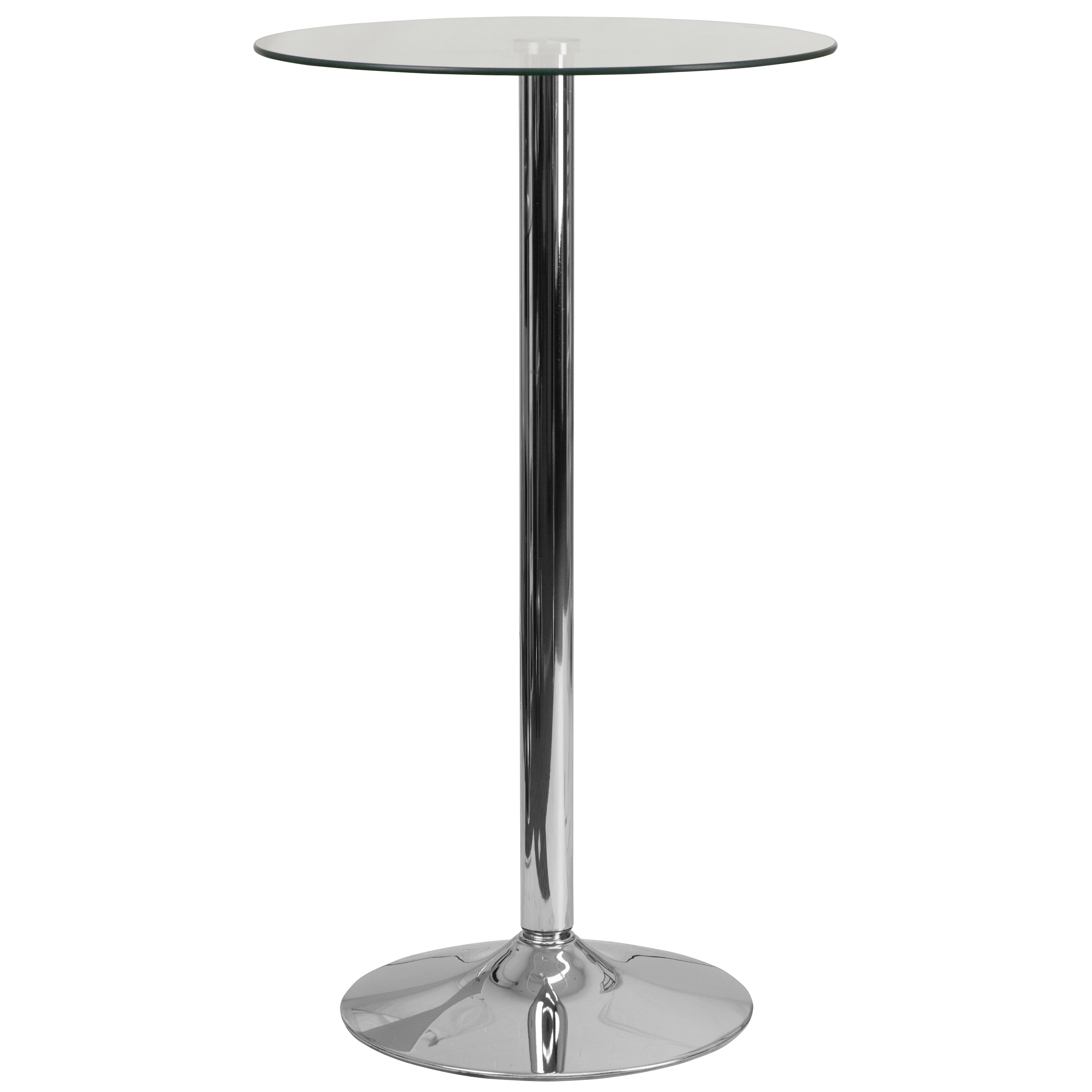 Fredrick 23.75'' Round Glass Bar Height Table with Chrome Base