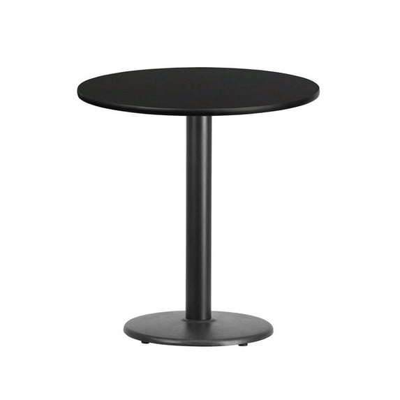 Flash Furniture 24'' Round Black Laminate Table Top with 18'' Round Table Height Base