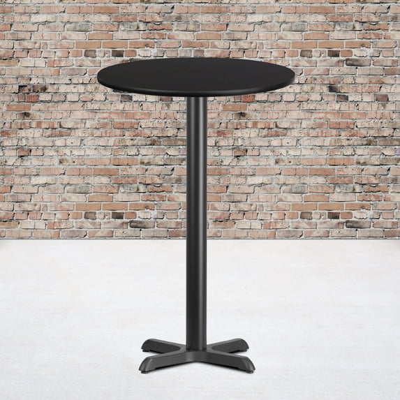 Flash Furniture 24'' Round Black Laminate Table Top with 22'' x 22'' Bar Height Table Base