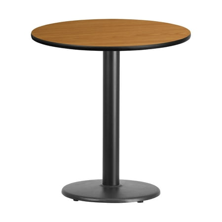 Flash Furniture 24'' Round Natural Laminate Table Top with 18'' Round Table Height Base