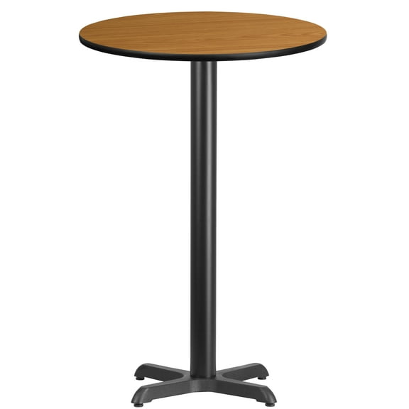 Flash Furniture 24'' Round Natural Laminate Table Top with 22'' x 22'' Bar Height Table Base