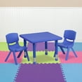 thumbnail image 1 of Flash Furniture 24'' Square Blue Plastic Height Adjustable Activity Table Set with 2 Chairs, 1 of 10