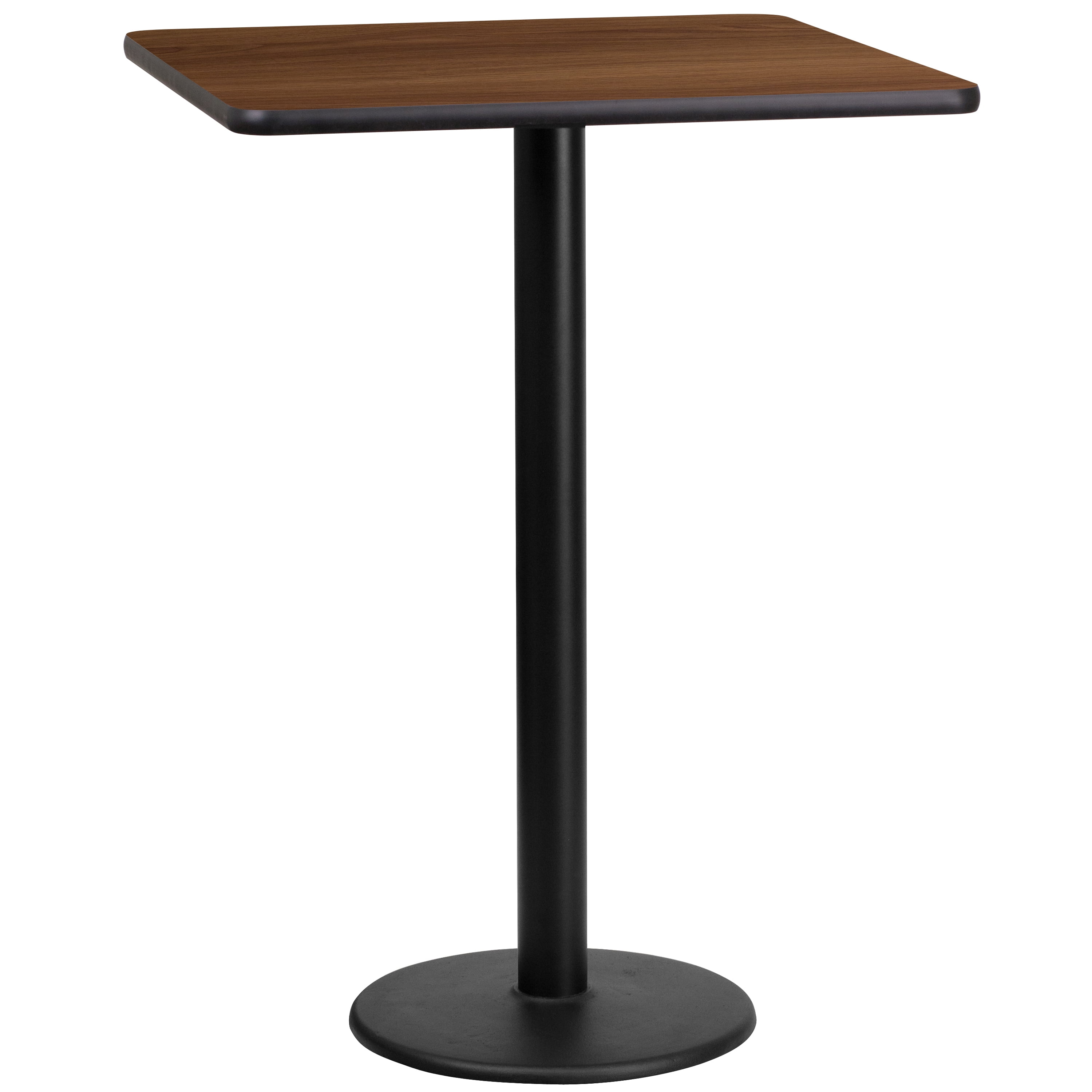 Table Top Examples Square Shape Square Walnut Table Top,Square w/Rnd Base,24