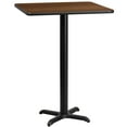 thumbnail image 1 of Flash Furniture 24'' Square Walnut Laminate Table Top with 22'' x 22'' Bar Height Table Base, 1 of 4