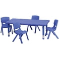 thumbnail image 1 of Flash Furniture 24''W x 48''L Adjustable Rectangular Plastic Activity Table Set in Multiple Colors with 4 School Stack Chairs, 1 of 3