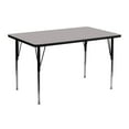 thumbnail image 1 of Flash Furniture 24''W x 48''L Rectangular Grey HP Laminate Activity Table - Standard Height Adjustable Legs, 1 of 3