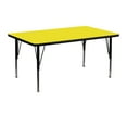 thumbnail image 1 of Flash Furniture 24''W x 48''L Rectangular Yellow HP Laminate Activity Table - Height Adjustable Short Legs, 1 of 3