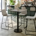 thumbnail image 1 of Flash Furniture 24'' x 30'' Gray Rectangular Laminate Table Top with Black 18" Round Bar Height Table Base, 1 of 8