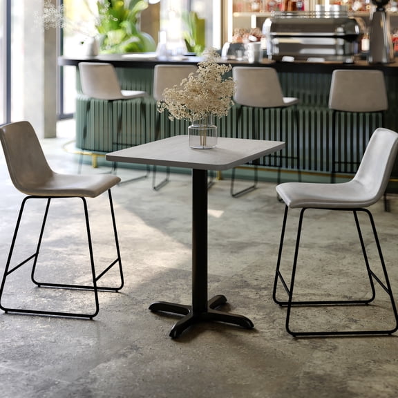 Flash Furniture 24'' x 30'' Gray Rectangular Laminate Table Top with Black 22 x 22 "X" Style Table Height Base