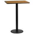 thumbnail image 1 of Flash Furniture 24'' x 30'' Rectangular Natural Laminate Table Top with 18'' Round Bar Height Table Base, 1 of 3