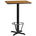 thumbnail image 1 of Flash Furniture 24'' x 30'' Rectangular Natural Laminate Table Top with 22'' x 22'' Bar Height Table Base and Foot Ring, 1 of 2