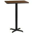 thumbnail image 1 of Flash Furniture 24'' x 30'' Rectangular Walnut Laminate Table Top with 22'' x 22'' Bar Height Table Base, 1 of 5