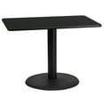 thumbnail image 1 of Flash Furniture 24'' x 42'' Rectangular Black Laminate Table Top with 24'' Round Table Height Base, 1 of 3