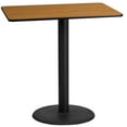 thumbnail image 1 of Flash Furniture 24'' x 42'' Rectangular Natural Laminate Table Top with 24'' Round Bar Height Table Base, 1 of 3
